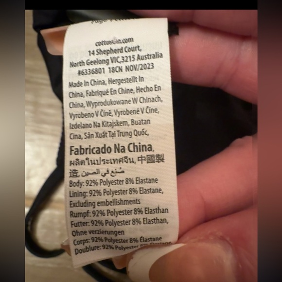 BLACK COTTON ON TEXTURED SCOOP NECK ONE PIECE SWIMSUIT CHEEKY BOTTOM XS - Picture 5 of 10